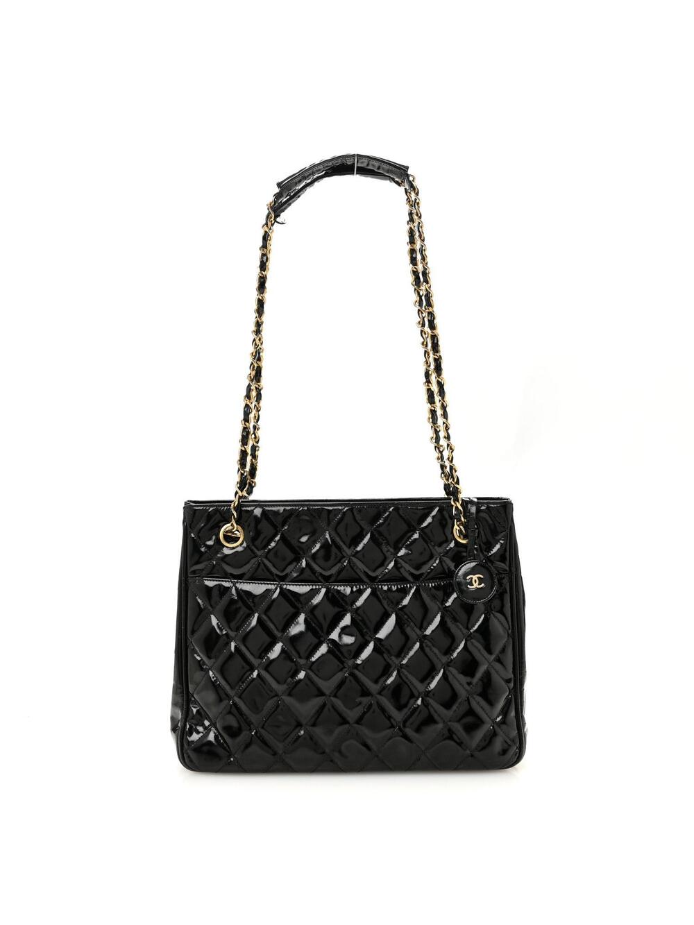 Chanel Patent Quilted Shopping Tote #360758C18B